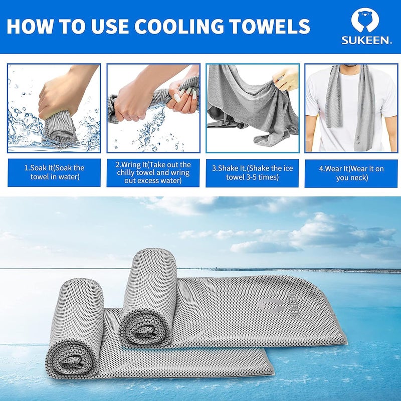 Sukeen Cooling Towel (40"x12"),Ice Towel,Soft Breathable Chilly Towel,Microfiber Towel for Yoga,Sport,Running,Gym,Workout,Camping,Fitness,Workout & More Activities - Image 3